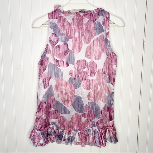 BANANA REPUBLIC 100% Silk Sleeveless Top Ruffles S - Picture 4 of 12